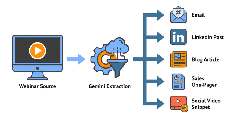 Gemini Extracts Webinar into Email, Post, Blog & Video