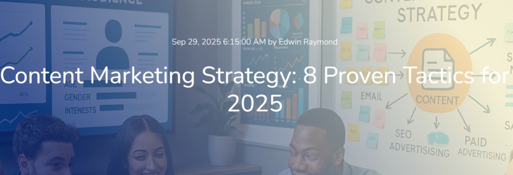 Team Discussing Content Marketing Strategy Tactics 2025