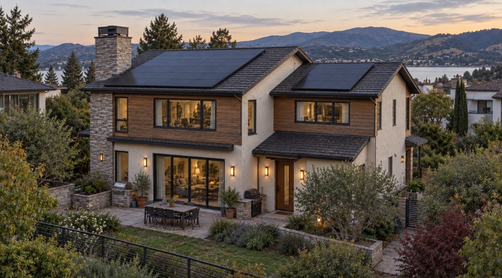 Solar panels on a home.